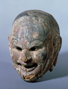 Maschera Gigaku (Gigakumen) forse rappresentante Shishiko, Suikoju o Taikoji, periodo Nara, c.754